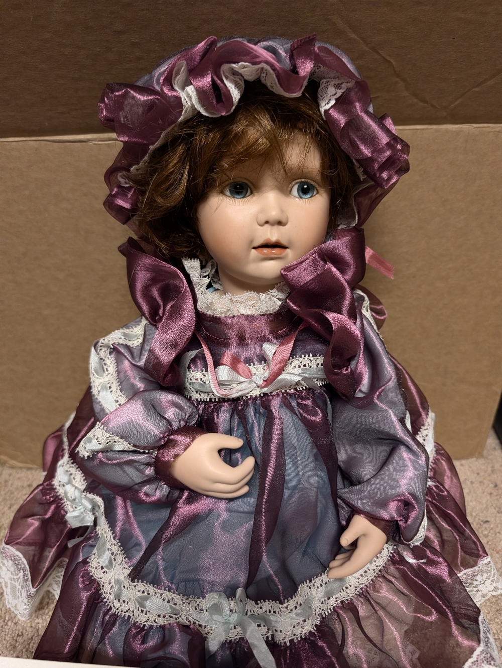 Gorgeous Large Angel Eyes Porcelain Doll Vintage Collectible Antique